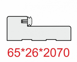Стойка порога с уплотнителем 65*26*2070мм. ЭКО-шпон Дуб серый FL