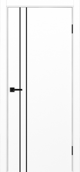 Неаполь_205 молдинг алюм.чёрн. ЭКО-шпон Белый снежный