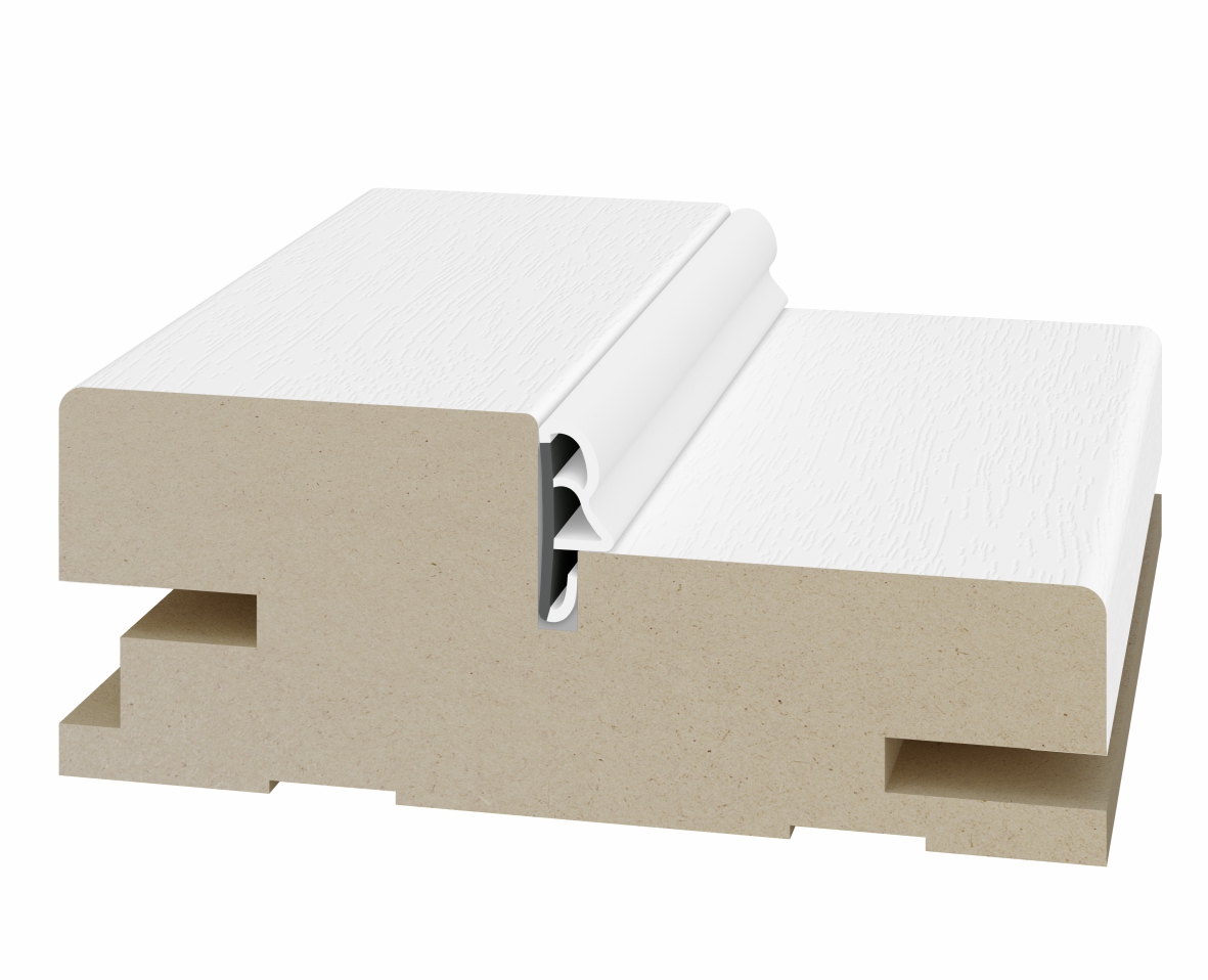 Стойка коробки телескоп 80*30*2060мм. Врезка: петли ЭКО-шпон Белый снежный